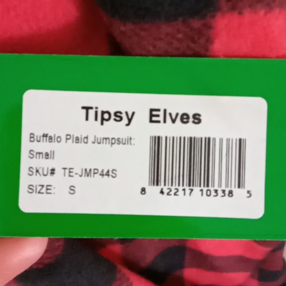 Tipsy Elves Buffalo Plaid Fleece Hooded Jumpsuit Lounge wear NWT - Picture 13 of 13